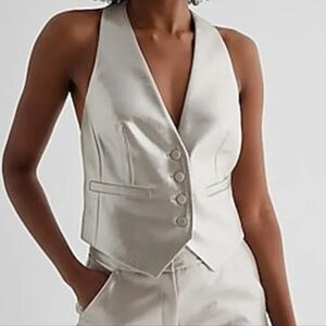 NWT Express Champagne Metallic Vest